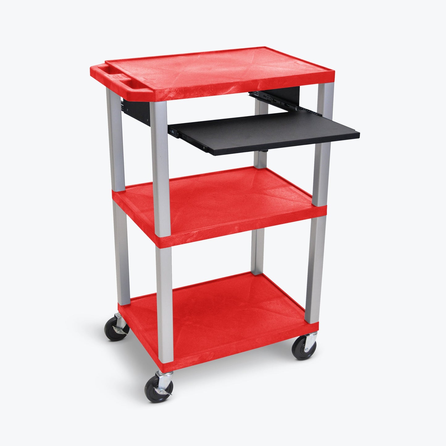 Luxor UCPL1 42"H 3-Shelf Multipurpose Utility Cart - SchoolOutlet