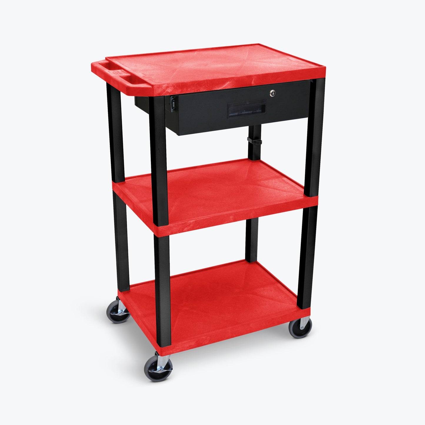 Luxor UCPL1 42"H 3-Shelf Multipurpose Utility Cart - SchoolOutlet