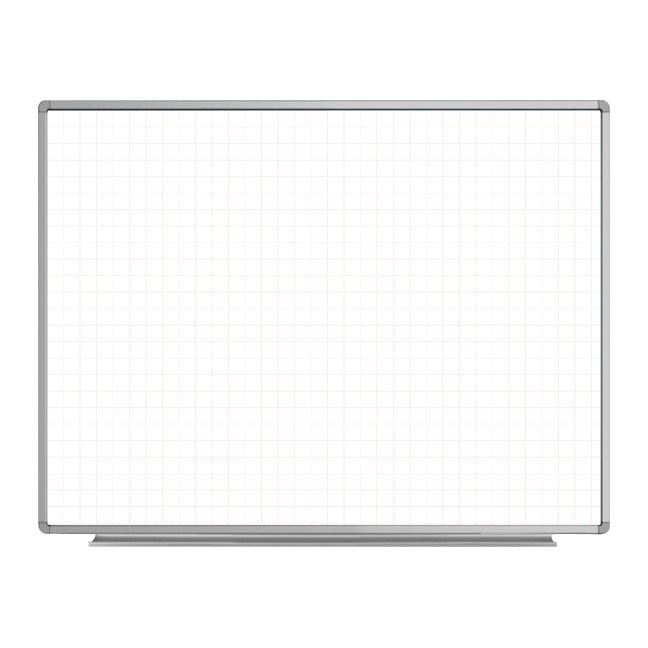 Luxor Wall-Mounted Magnetic Ghost Grid Whiteboard 48" x 36" (LUX-WB4836LB) - SchoolOutlet