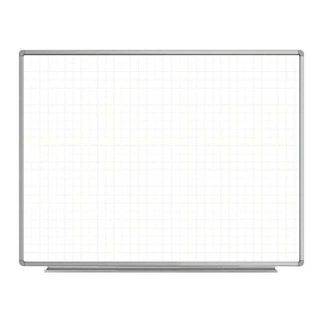 Luxor Wall-Mounted Magnetic Ghost Grid Whiteboard 48" x 36" (LUX-WB4836LB) - SchoolOutlet