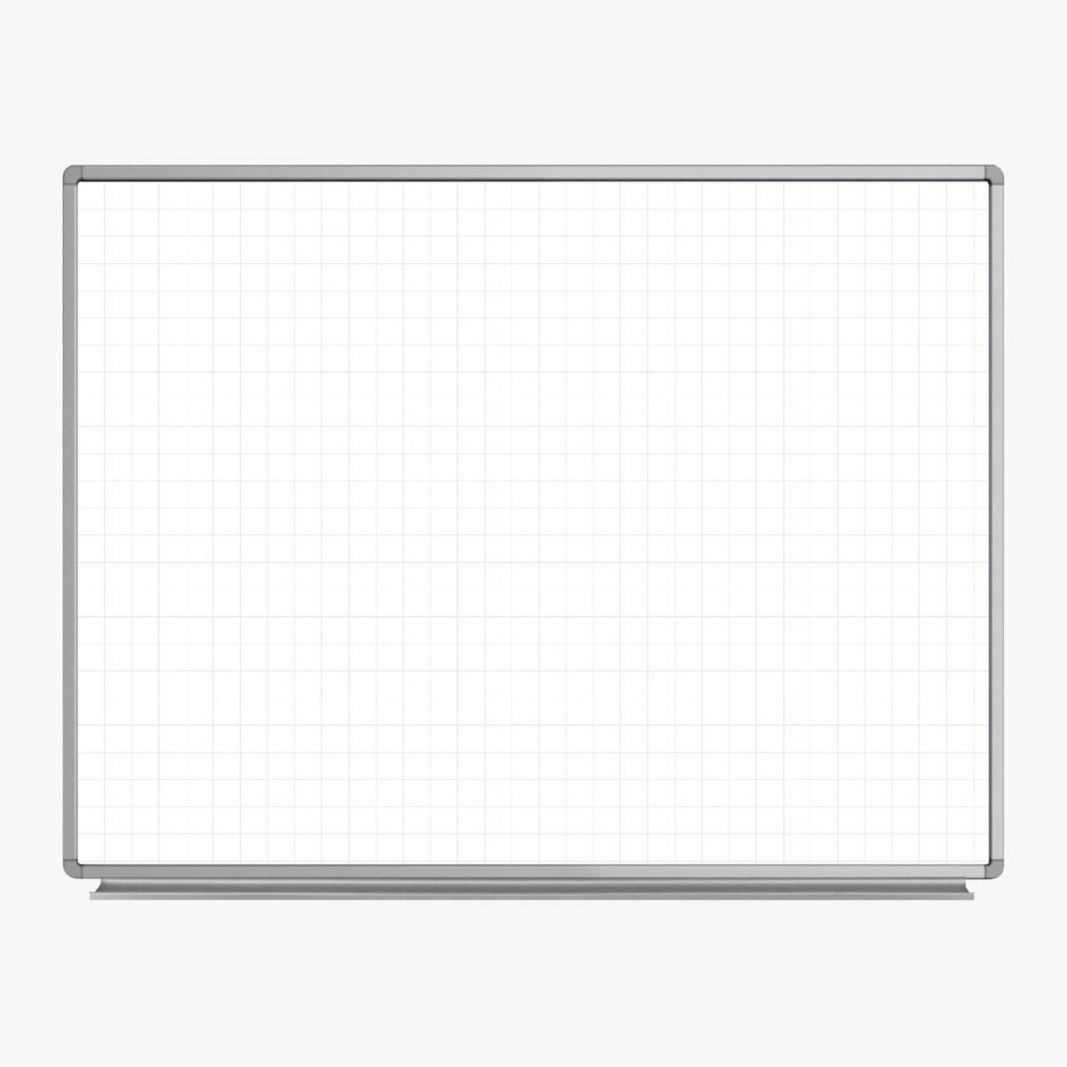 Fuerza Wall-Mounted Magnetic Ghost Grid Whiteboard 48"W x 36"H (FZA-478356-LX) - SchoolOutlet