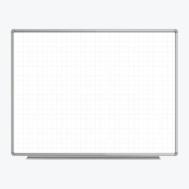 Luxor Wall-Mounted Magnetic Ghost Grid Whiteboard 48" x 36" (LUX-WB4836LB) - SchoolOutlet