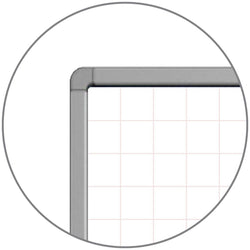 Fuerza Wall-Mounted Magnetic Ghost Grid Whiteboard 48"W x 36"H (FZA-478356-LX)