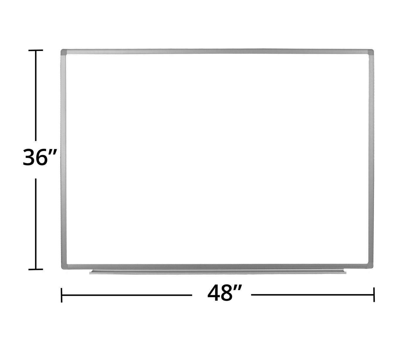 Luxor WB4836W - Wall-mounted Whiteboard 48"W x 36"H (LUX-WB4836W) - SchoolOutlet