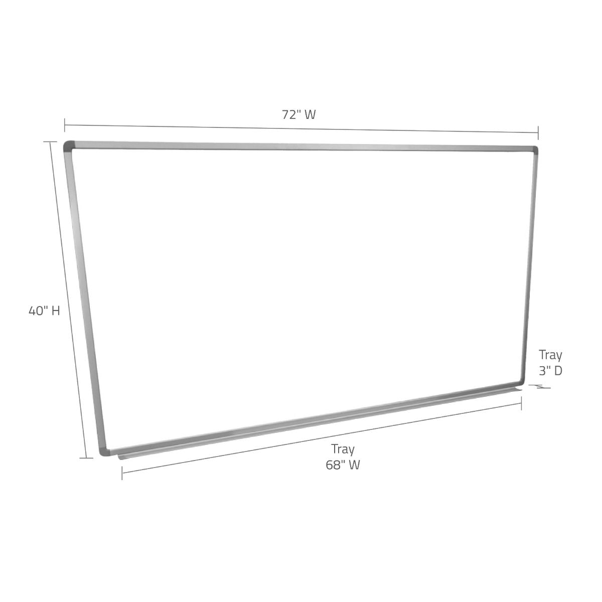 Fuerza Wall-Mounted Magnetic Dry-erase Whiteboard 72"W x 40"H (FZA-95039-LX) - SchoolOutlet