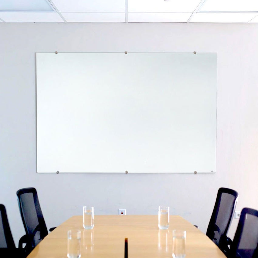 Fuerza Magnetic Wall-Mounted Glass Board 60"W x 40"H (FZA-336273-LX) - SchoolOutlet