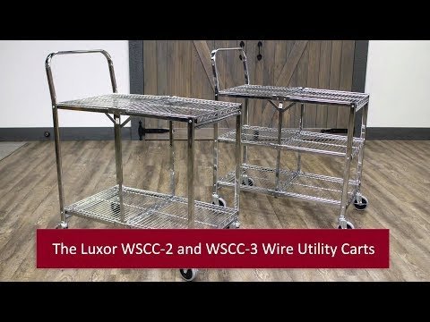 Luxor WSCC-3 - Three-Shelf Collapsible Wire Utility Cart (Luxor LUX-WSCC-3) - SchoolOutlet