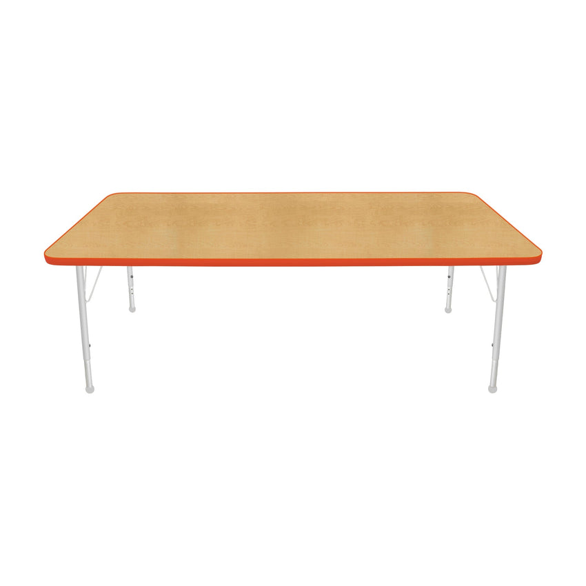 Mahar Creative Colors Large Rectangle Creative Colors Activity Table with Heavy Duty Laminate Top (36"W x 72"L x 22-30"H) - SchoolOutlet