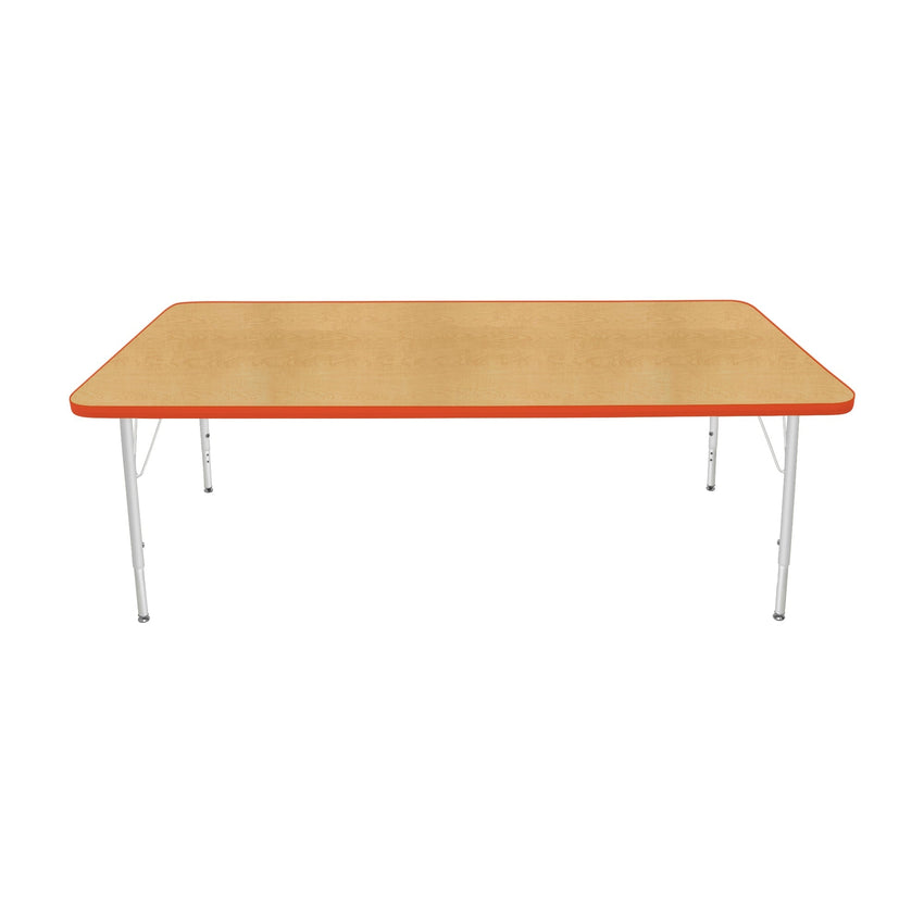 Mahar Creative Colors Large Rectangle Creative Colors Activity Table with Heavy Duty Laminate Top (36"W x 72"L x 22-30"H) - SchoolOutlet