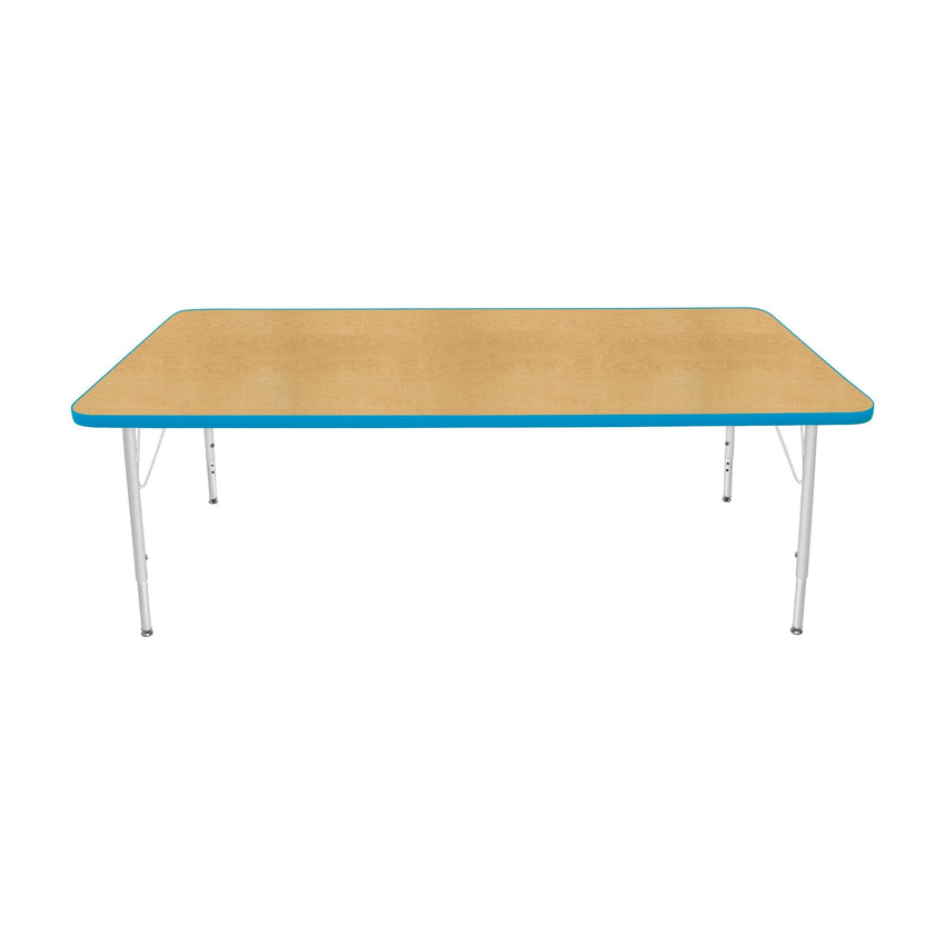 Mahar Creative Colors Large Rectangle Creative Colors Activity Table with Heavy Duty Laminate Top (36"W x 72"L x 22-30"H) - SchoolOutlet