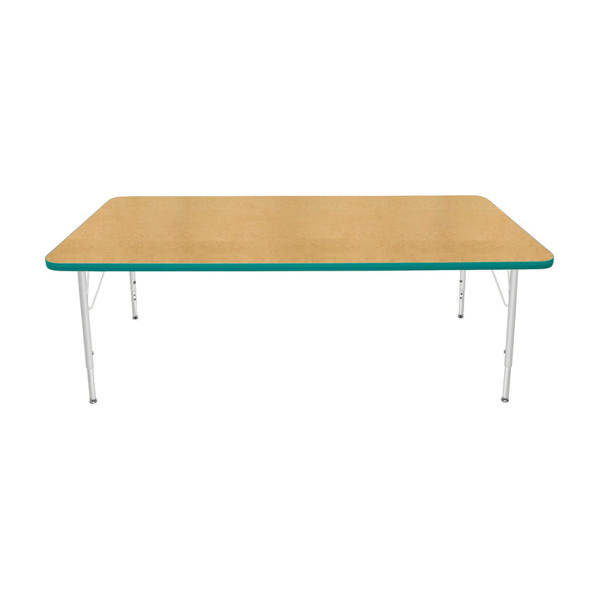 Mahar Creative Colors Large Rectangle Creative Colors Activity Table with Heavy Duty Laminate Top (36"W x 72"L x 22-30"H) - SchoolOutlet