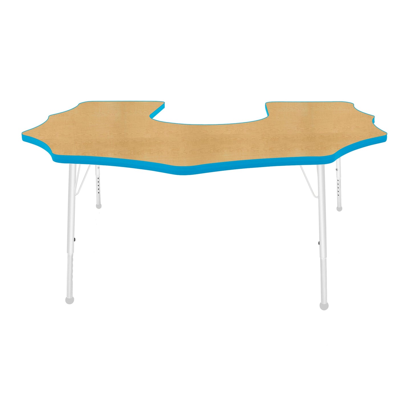 Mahar Creative Colors Scalloped Horseshoe Creative Colors Activity Table with Heavy Duty Laminate Top (60"W x 66"L x 22-30"H) - SchoolOutlet