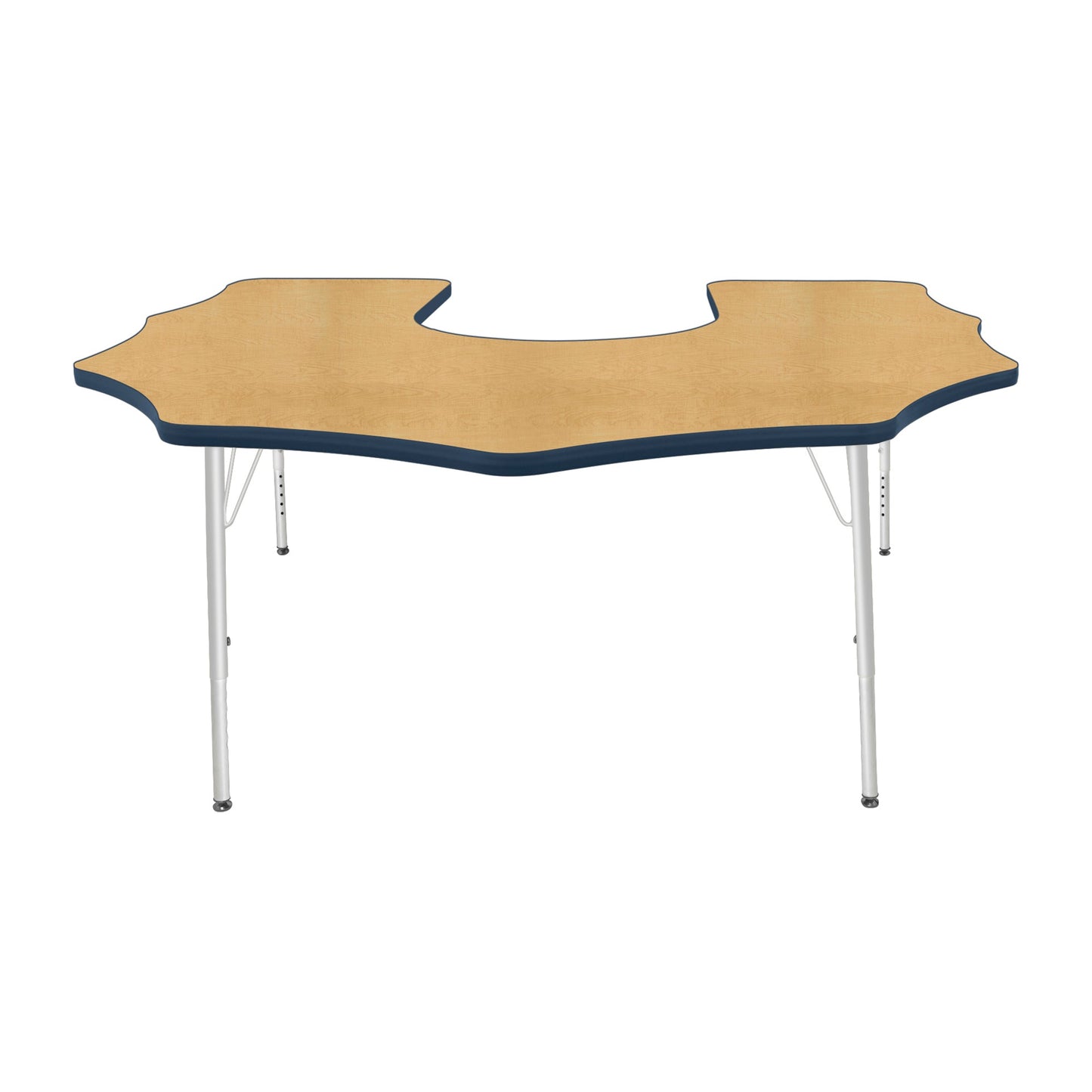 Mahar Creative Colors Scalloped Horseshoe Creative Colors Activity Table with Heavy Duty Laminate Top (60"W x 66"L x 22-30"H) - SchoolOutlet