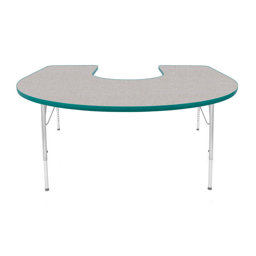 Mahar Creative Colors Horseshoe Creative Colors Activity Table with Heavy Duty Laminate Top (60"W x 66"L x 22-30"H) - SchoolOutlet