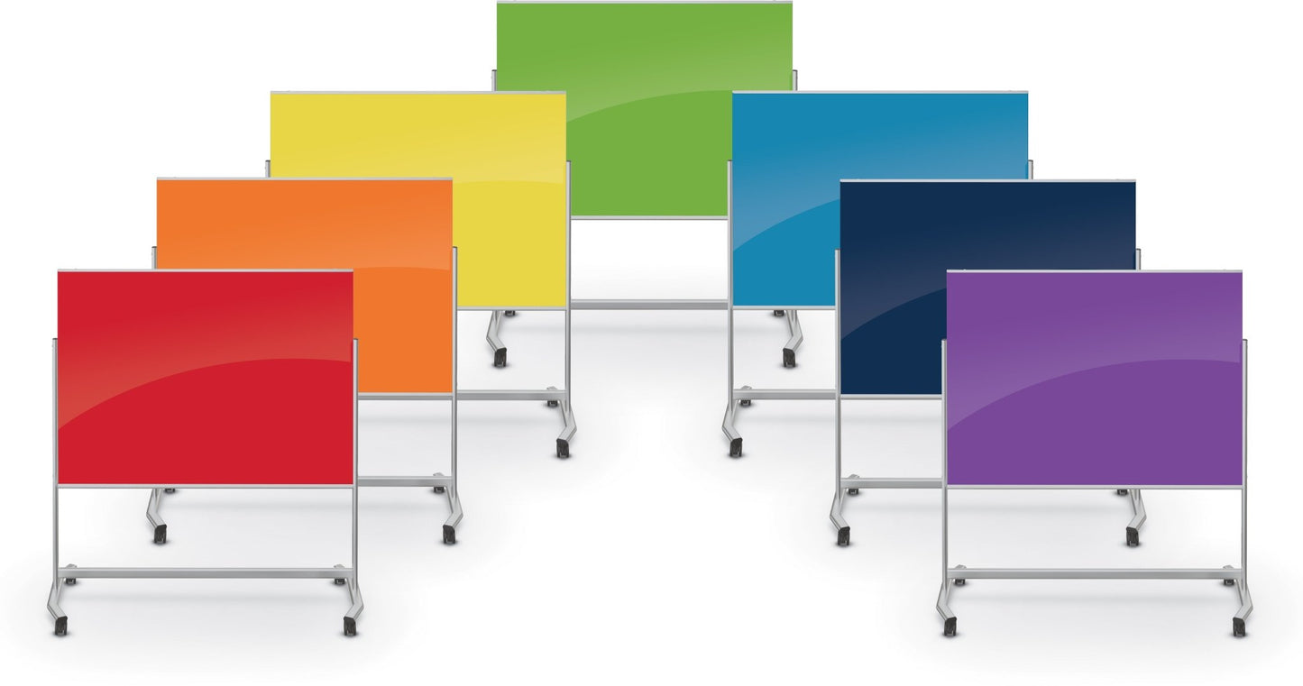 Mooreco Visionary Move Mobile Magnetic Glassboard - 4'H x 3'W (Mooreco 74950) - SchoolOutlet