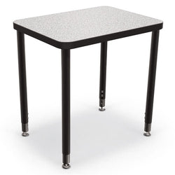 Mooreco Snap Desk Configurable Student Desking - Small Rectangle - Black Edgeband - Black Horseshoe Legs (Mooreco 103321)