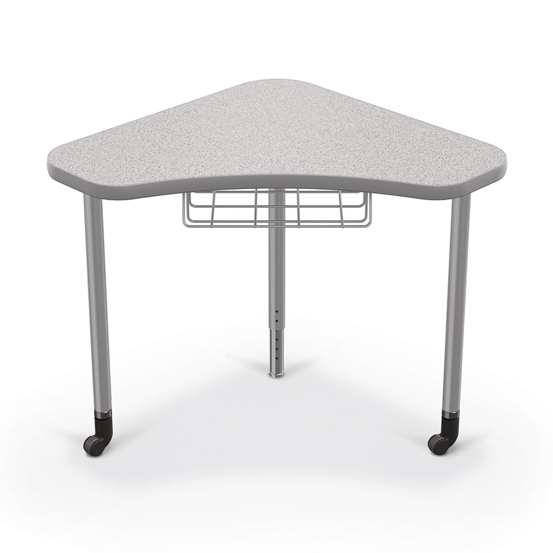 Mooreco Hierarchy Boomerang Snap Standard Desk - Adjustable 22 - 32" H - Platinum Leg - SchoolOutlet