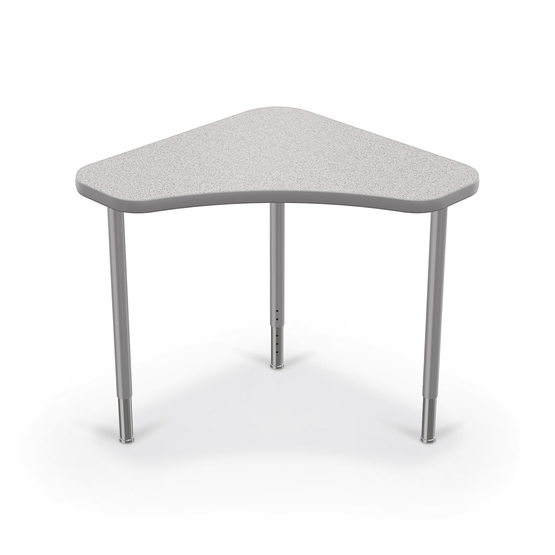 Mooreco Hierarchy Boomerang Snap Standard Desk - Adjustable 22 - 32" H - Platinum Leg - SchoolOutlet
