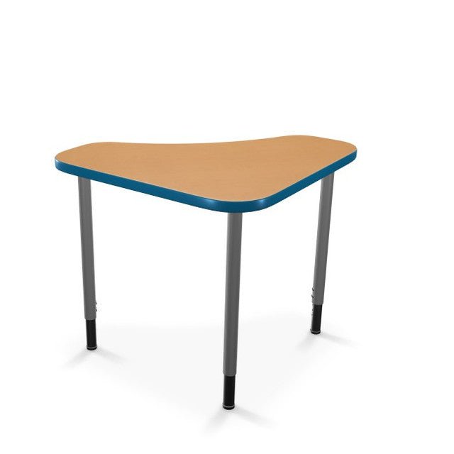 Mooreco Hierarchy Boomerang Snap Standard Desk - Adjustable 22 - 32" H - Platinum Leg - SchoolOutlet