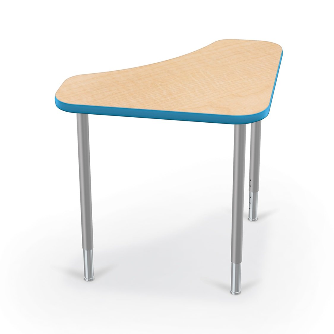 Mooreco Hierarchy Boomerang Snap Standard Desk - Adjustable 22 - 32" H - Platinum Leg - SchoolOutlet