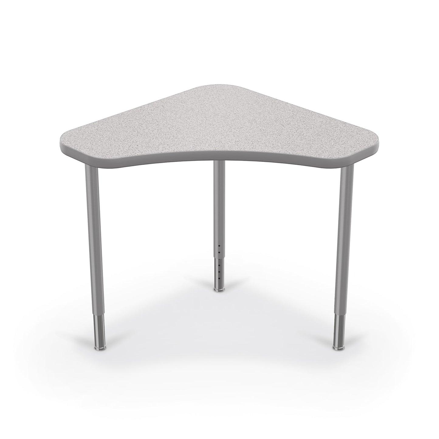 Mooreco Hierarchy Boomerang Snap Standard Desk - Adjustable 22 - 32" H - Platinum Leg - SchoolOutlet