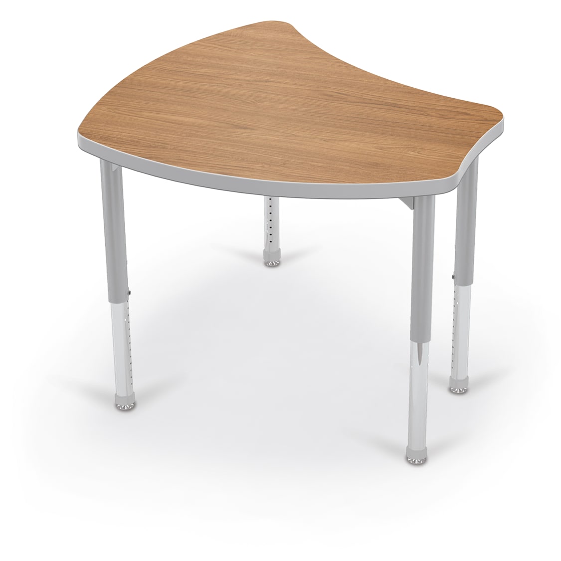 Mooreco Small Hierarchy Shape Standard Desk Adjustable Height 22" - 32" - Platinum Leg - 11436X - SchoolOutlet