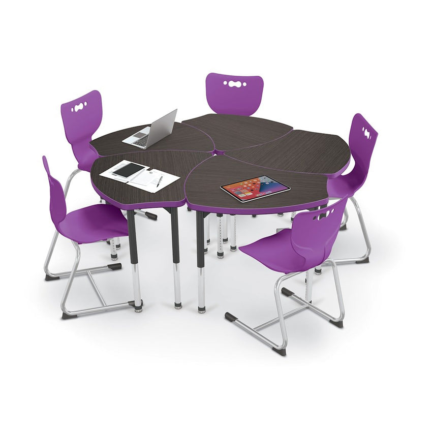 Mooreco Small Hierarchy Shape Standard Desk Adjustable Height 22" - 32" - Platinum Leg - 11436X - SchoolOutlet