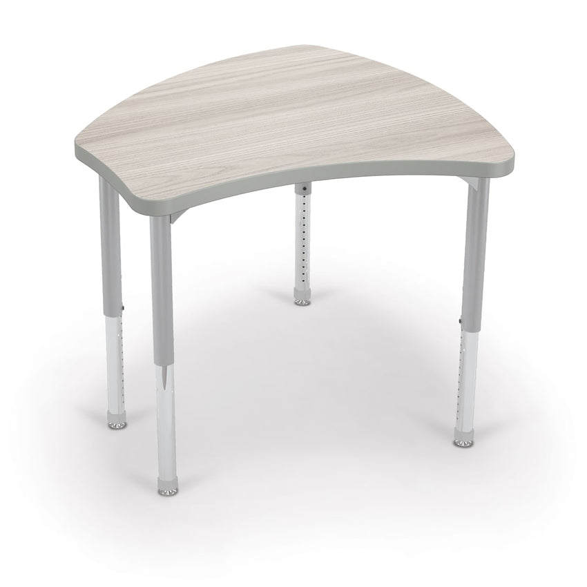 Mooreco Small Hierarchy Shape Standard Desk Adjustable Height 22" - 32" - Platinum Leg - 11436X - SchoolOutlet