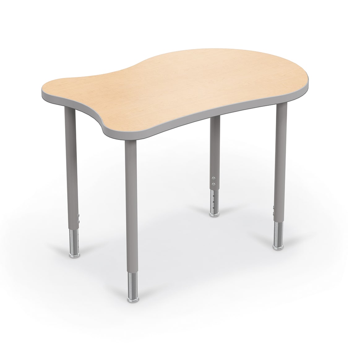 Mooreco Hierarchy Fender Standard Student Desk (Standard) Adjustable Height 22" - 32" - Platinum Legs - SchoolOutlet