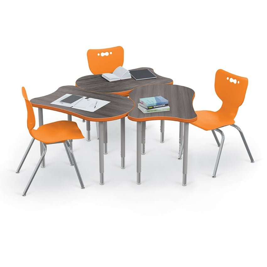 Mooreco Hierarchy Fender Standard Student Desk (Standard) Adjustable Height 22" - 32" - Platinum Legs - SchoolOutlet