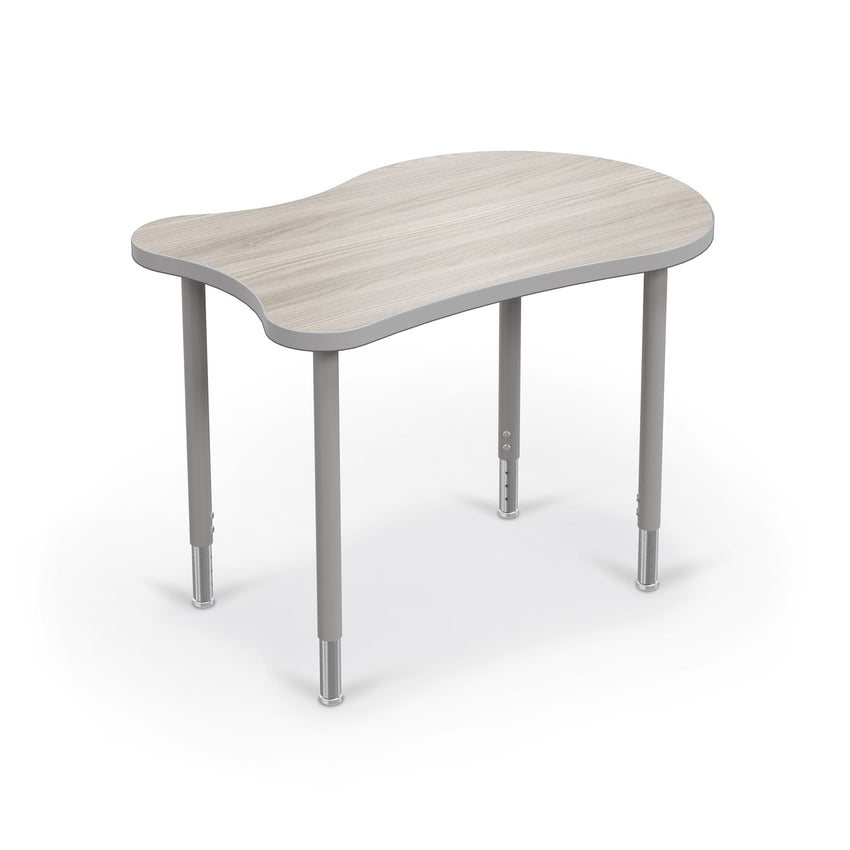 Mooreco Hierarchy Fender Standard Student Desk (Standard) Adjustable Height 22" - 32" - Platinum Legs - SchoolOutlet