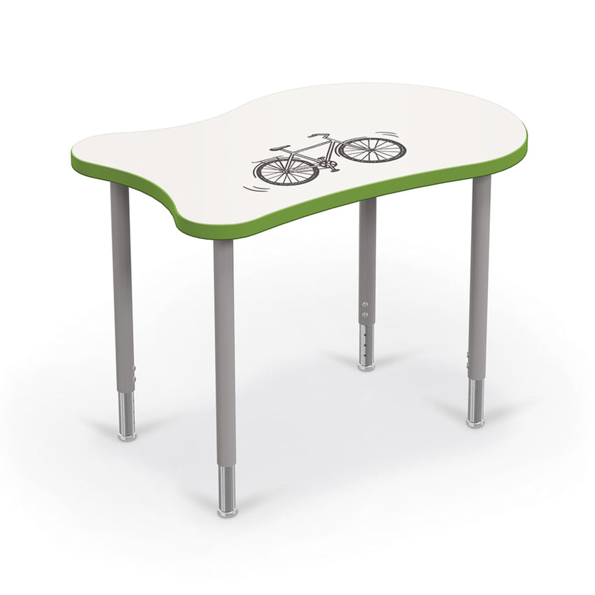 Mooreco Hierarchy Fender Standard Student Desk (Standard) Adjustable Height 22" - 32" - Platinum Legs - SchoolOutlet