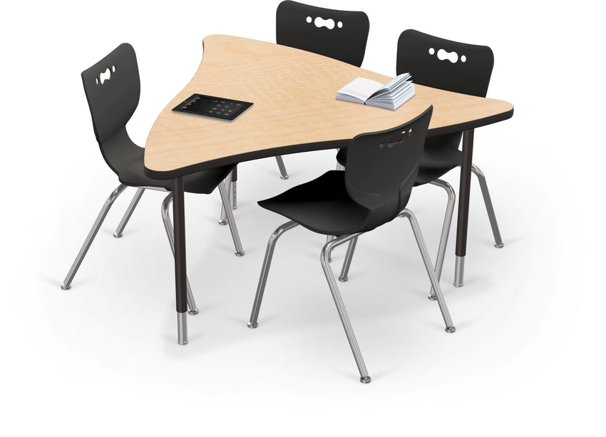 Mooreco Creator Configurable Tables - Triangle - Black Edgeband - Black Legs (Mooreco 1633K1) - SchoolOutlet