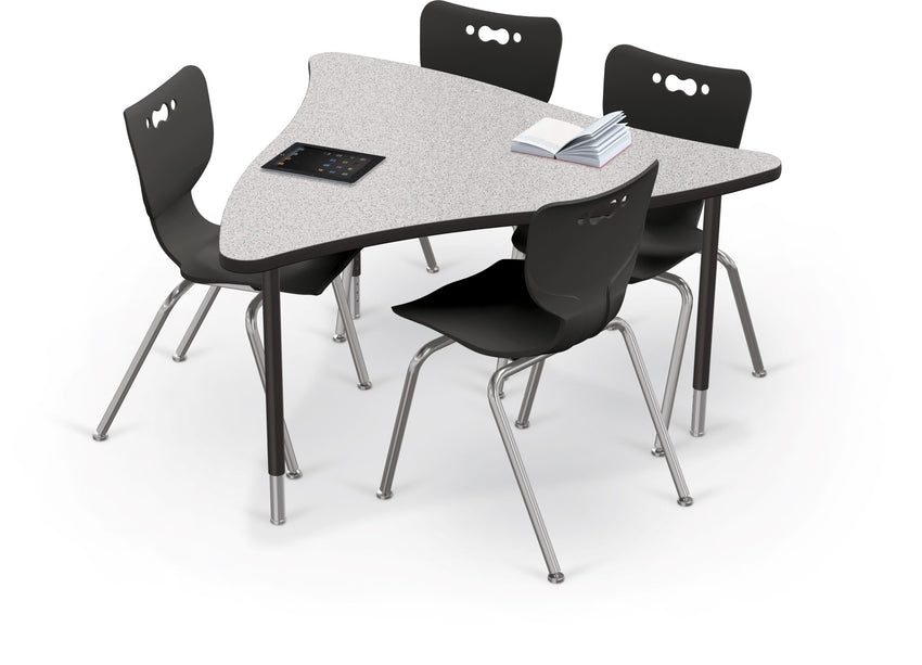 Mooreco Creator Configurable Tables - Triangle - Black Edgeband - Black Legs (Mooreco 1633K1) - SchoolOutlet