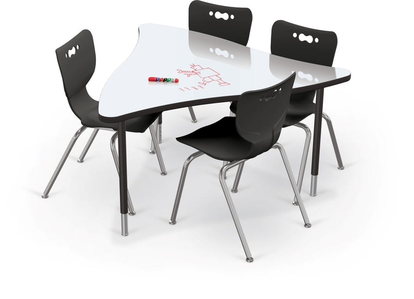 Mooreco Creator Configurable Tables - Triangle - Black Edgeband - Black Legs (Mooreco 1633K1) - SchoolOutlet