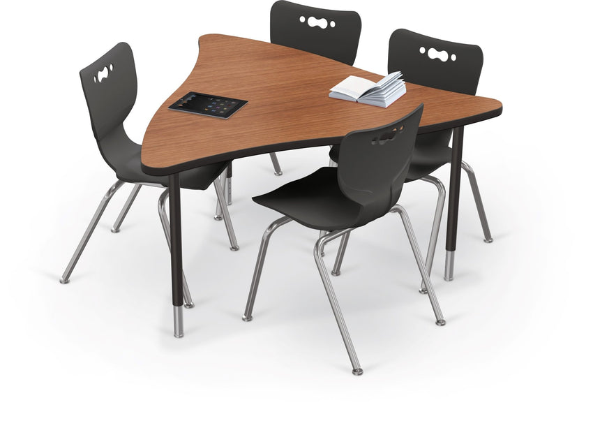Mooreco Creator Configurable Tables - Triangle - Black Edgeband - Black Legs (Mooreco 1633K1) - SchoolOutlet