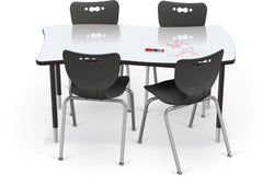 Mooreco Creator Configurable Tables - Rectangle - Black Edgeband - Black Legs (Mooreco 1633Q1)