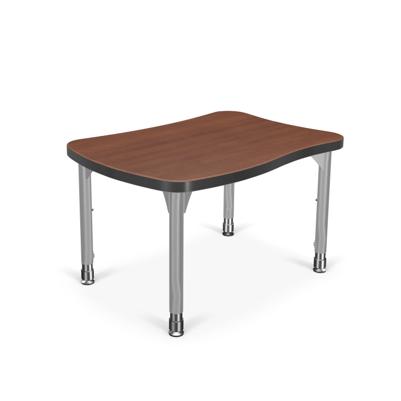 Mooreco Hierarchy Beluga Desk (Small) Laminate Top and Adjustable Height Platinum Legs (MOR-1743BX-XXXX) - SchoolOutlet