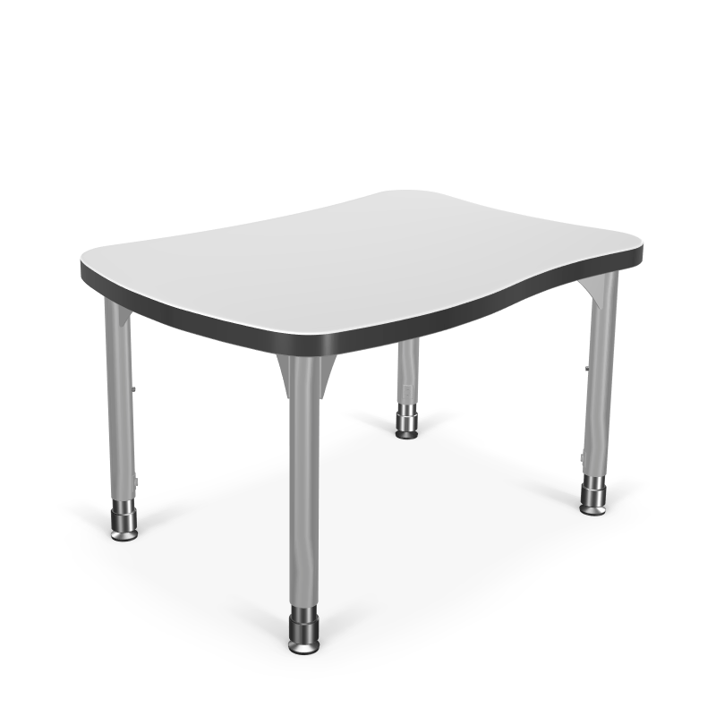 Mooreco Hierarchy Beluga Desk (Small) Laminate Top and Adjustable Height Platinum Legs (MOR-1743BX-XXXX) - SchoolOutlet