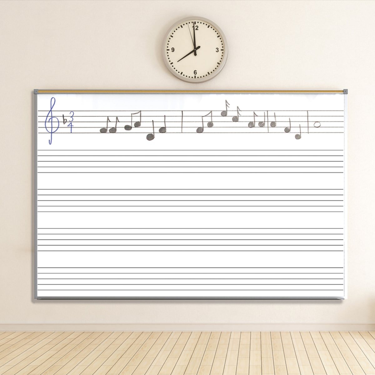 Mooreco - Porcelain Markerboard with Music Line - Aluminum Trim - 4'H x 8'W (Mooreco 202AH-S1) - SchoolOutlet
