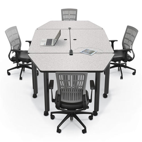 Mooreco Modular Conference Table - Trapezoid - 58"W x 29"D - Black Edgeband (Mooreco 27744) - SchoolOutlet