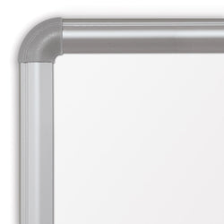 Mooreco Magnetic Porcelain Steel Markerboard with Presidential Silver Trim - 4'H x 4'W (MOR-2H2PD)