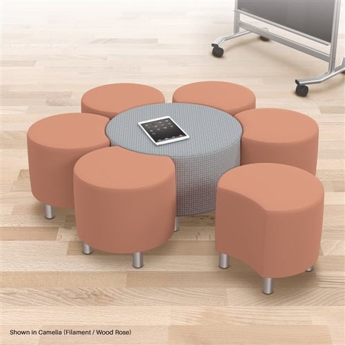 MooreCo 350XX Blossom Soft Seating Sets (Standard) - Set Of 6 Petal Stools 18"H X 20"W X 18"D and 1 center stool 30" (MooreCo 350XX) - SchoolOutlet