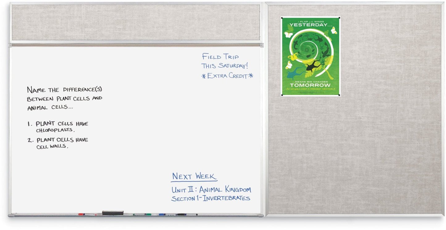 Mooreco Combo-Rite Board - Porcelain Steel Markerboard and Vin-Tak Tackboard (Type D) - SchoolOutlet