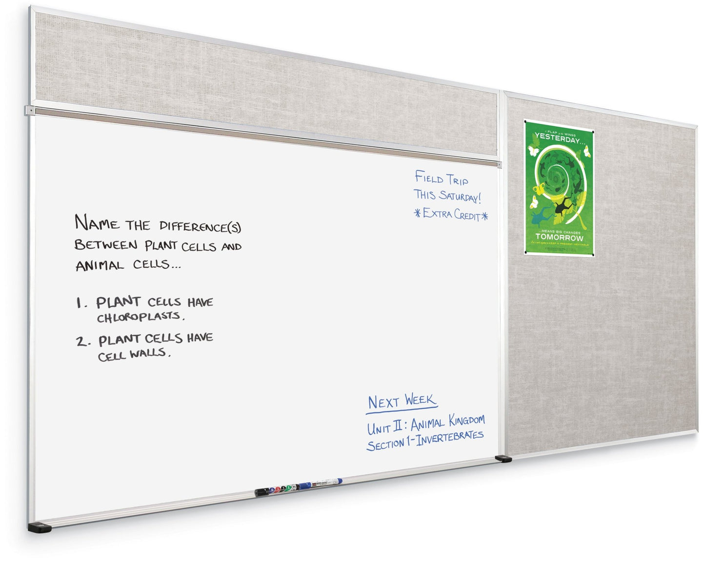 Mooreco Combo-Rite Board - Porcelain Steel Markerboard and Vin-Tak Tackboard (Type D) - SchoolOutlet