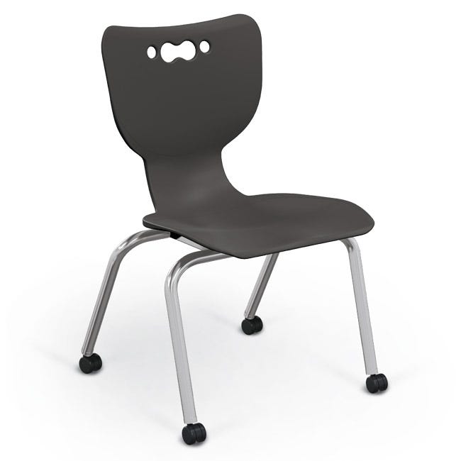 Mooreco Hierarchy 4-Leg Caster Chair ergonomic design w/ Soft Casters - 18" - 54318 - SchoolOutlet