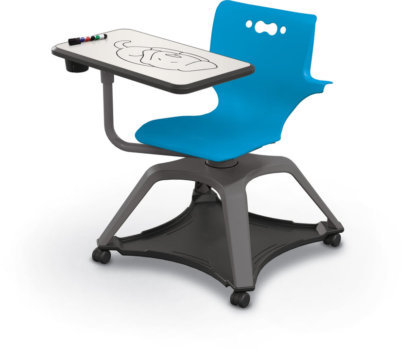 MooreCo Hierarchy Enroll Series Mobile Tablet Arm Chair Desk with Arms (54325-XXXX-WA-XX-XX) - SchoolOutlet