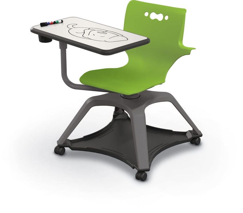 MooreCo Hierarchy Enroll Series Mobile Tablet Arm Chair Desk with Arms (54325-XXXX-WA-XX-XX) - SchoolOutlet