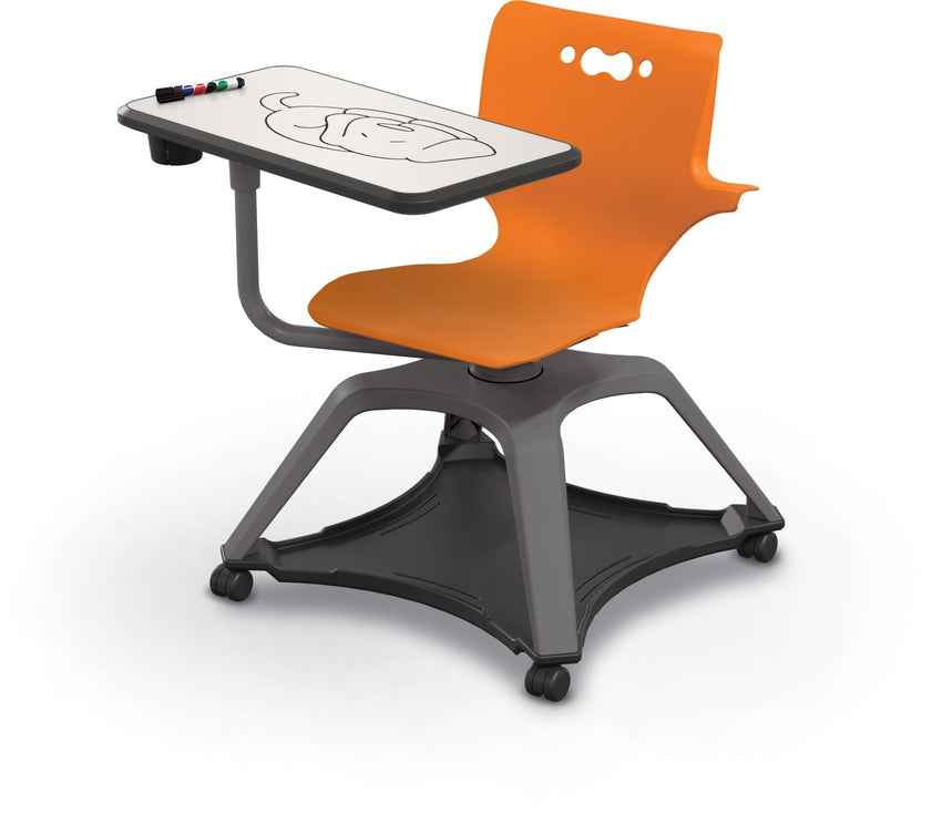 MooreCo Hierarchy Enroll Series Mobile Tablet Arm Chair Desk with Arms (54325-XXXX-WA-XX-XX) - SchoolOutlet