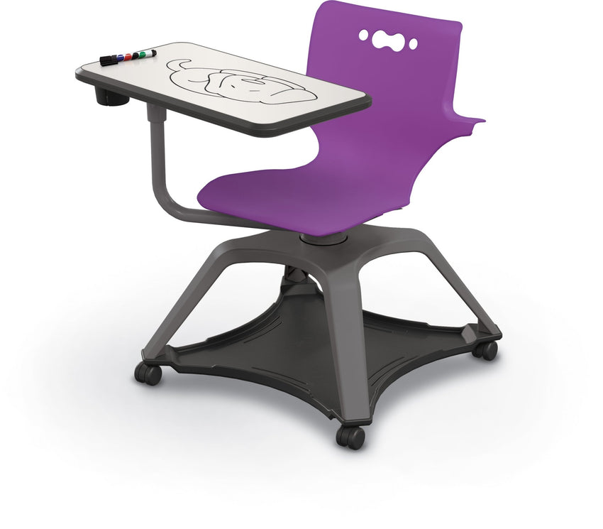 MooreCo Hierarchy Enroll Series Mobile Tablet Arm Chair Desk with Arms (54325-XXXX-WA-XX-XX) - SchoolOutlet